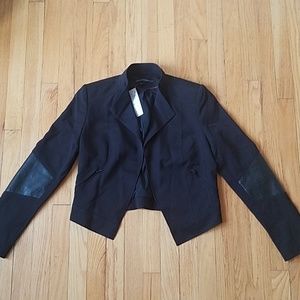 NWT cropped moto blazer, WHBM